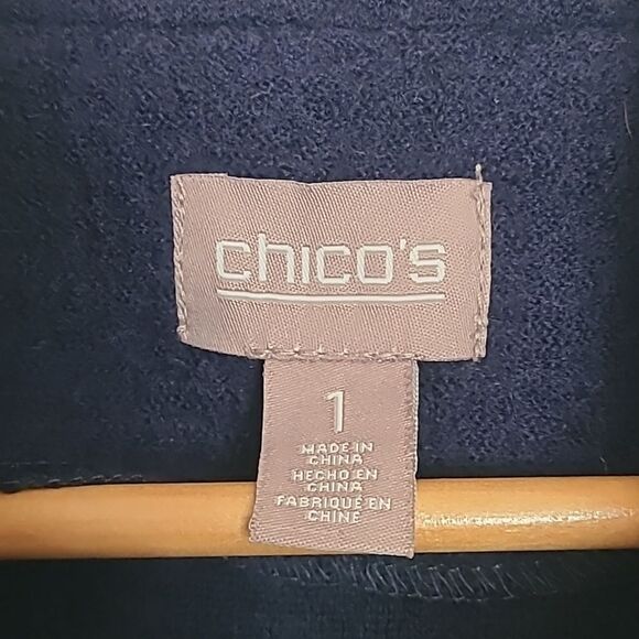 Chico's Boiled Wool Vest Navy Blue Size 1 (M) - Picture 12 of 13